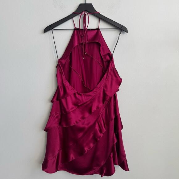 Elliatt Prestigious Silk Mini Dress in Berry S - Picture 10 of 14